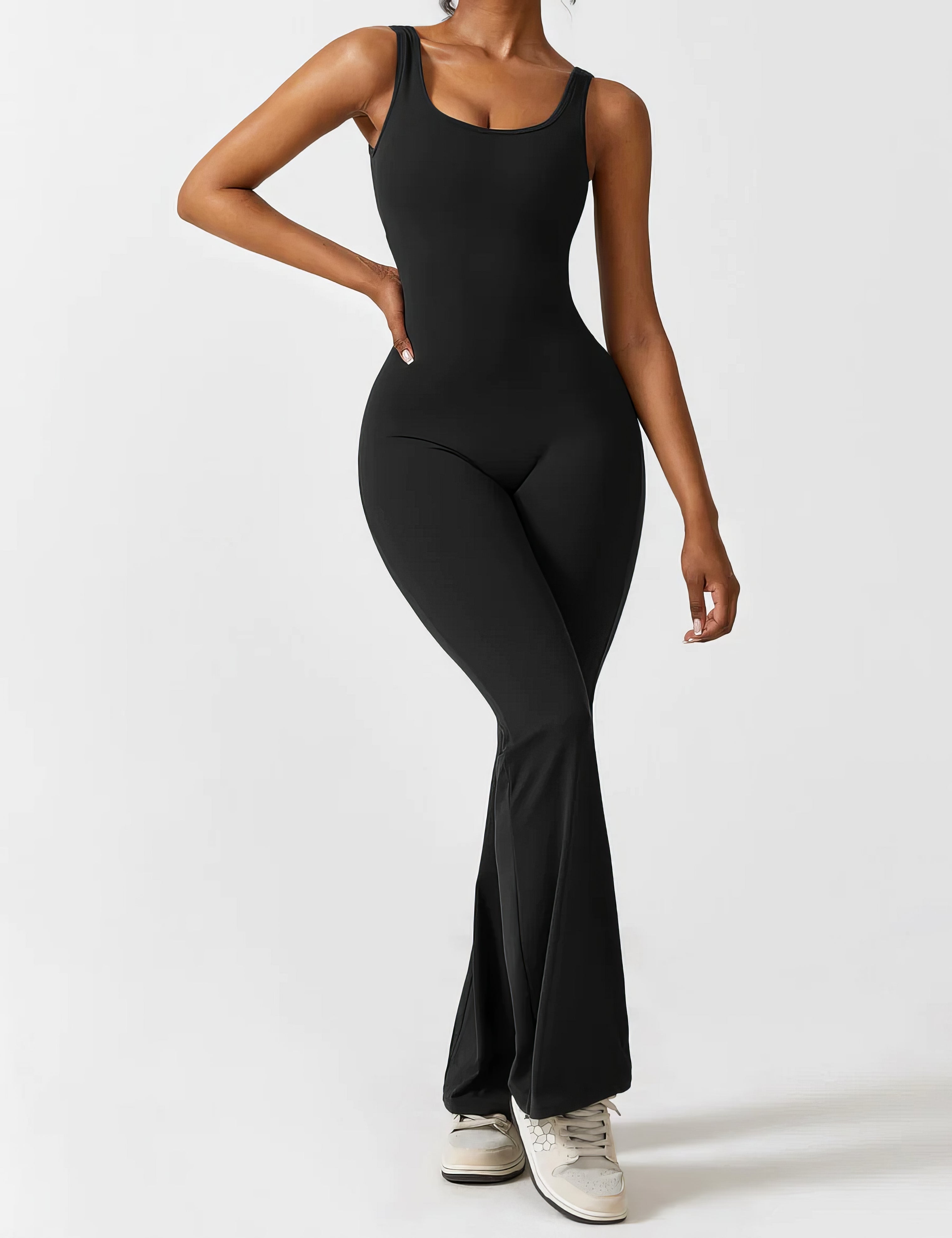 DEMI | V-BACK FLARED JUMPSUIT