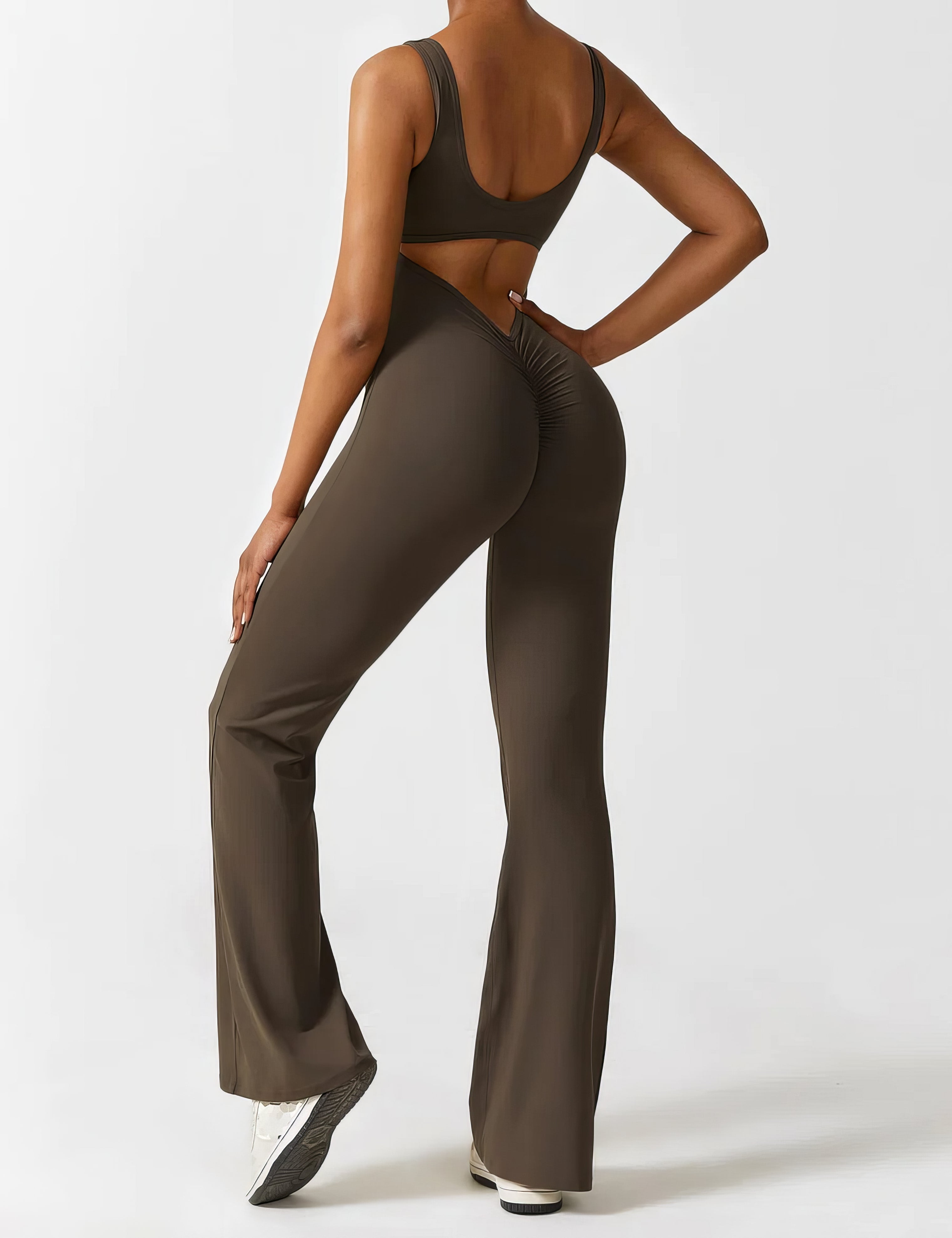 DEMI | V-BACK FLARED JUMPSUIT